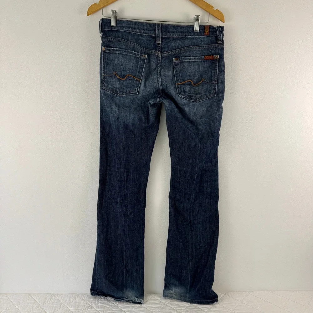 7 For All Mankind Flare Jeans Dark Wash Blue Denim Size 28 Made in‎ USA